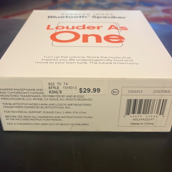 NIB Sharper Image Louder as One Bluetooth Speaker - Picture 3 of 4